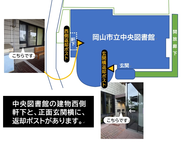 返却ポストの地図